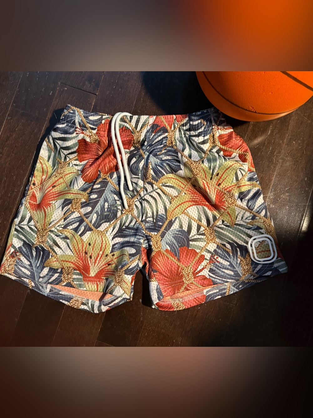 Overtime Tropical Floral Mesh Basketball Shorts Island Print Men’s Size S